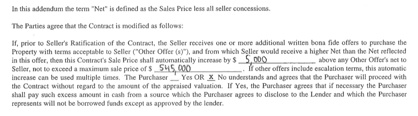 What is an escalation clause in real estate